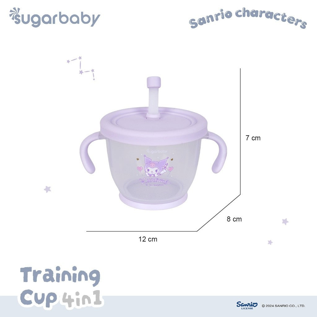 Sugarbaby Sugar Baby Training Cup 4in1 Sanrio Collection/Gelas Anak BPA FREE/Cangkir Bayi/Gelas MPASI Anti Bocor dan Tumpah/Straw Training Mug Baby