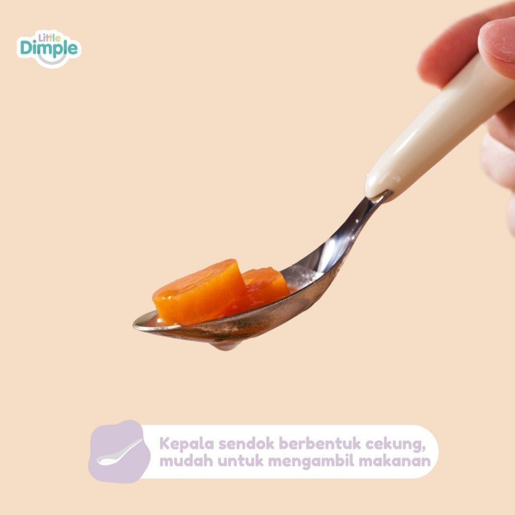 Little Dimple Tiny Grip Spoon With Case Sendok Makan Anak Mpasi