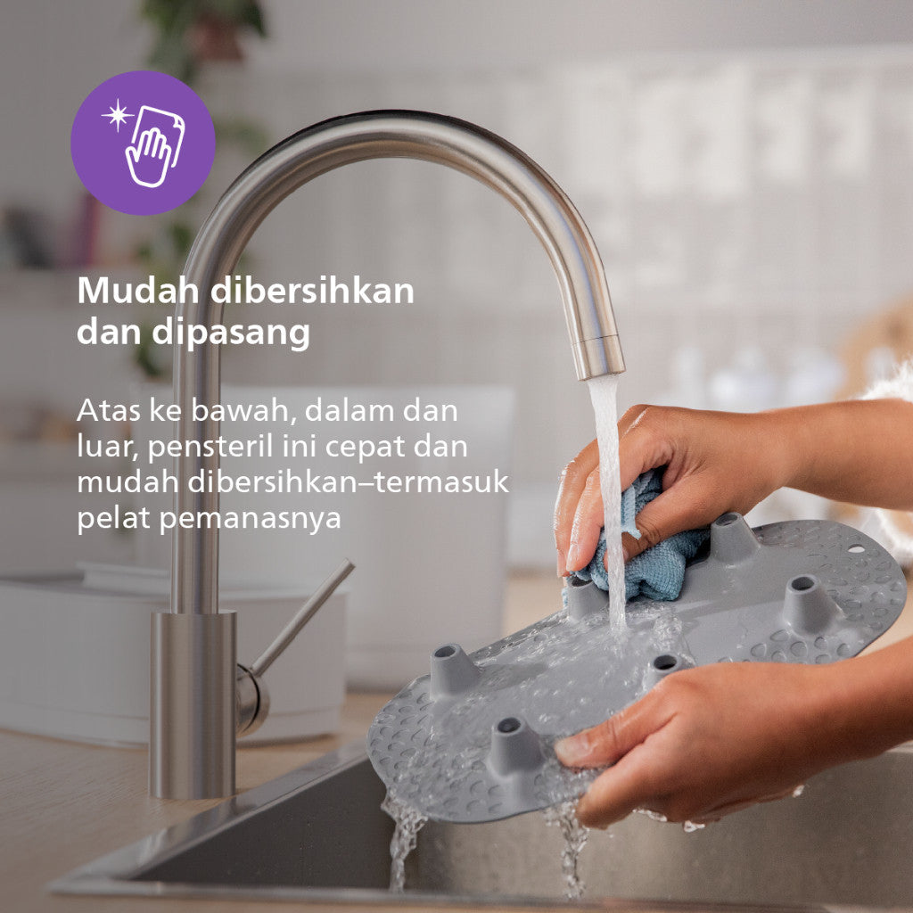 Philips Avent | Sterilizer | Alat Steril Botol Susu Bayi | Terbukti Hilangkan 99,9% Kuman | SCF291/00