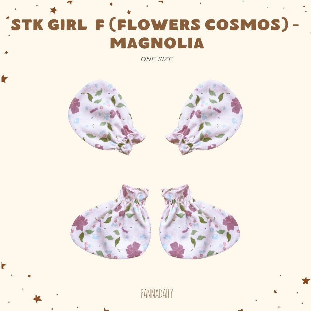 BOHOPANNA - PANNADAILY - STK GIRL PRINT - FLOWERS COSMOS SERIES - Mitten Dan Booties Bayi
