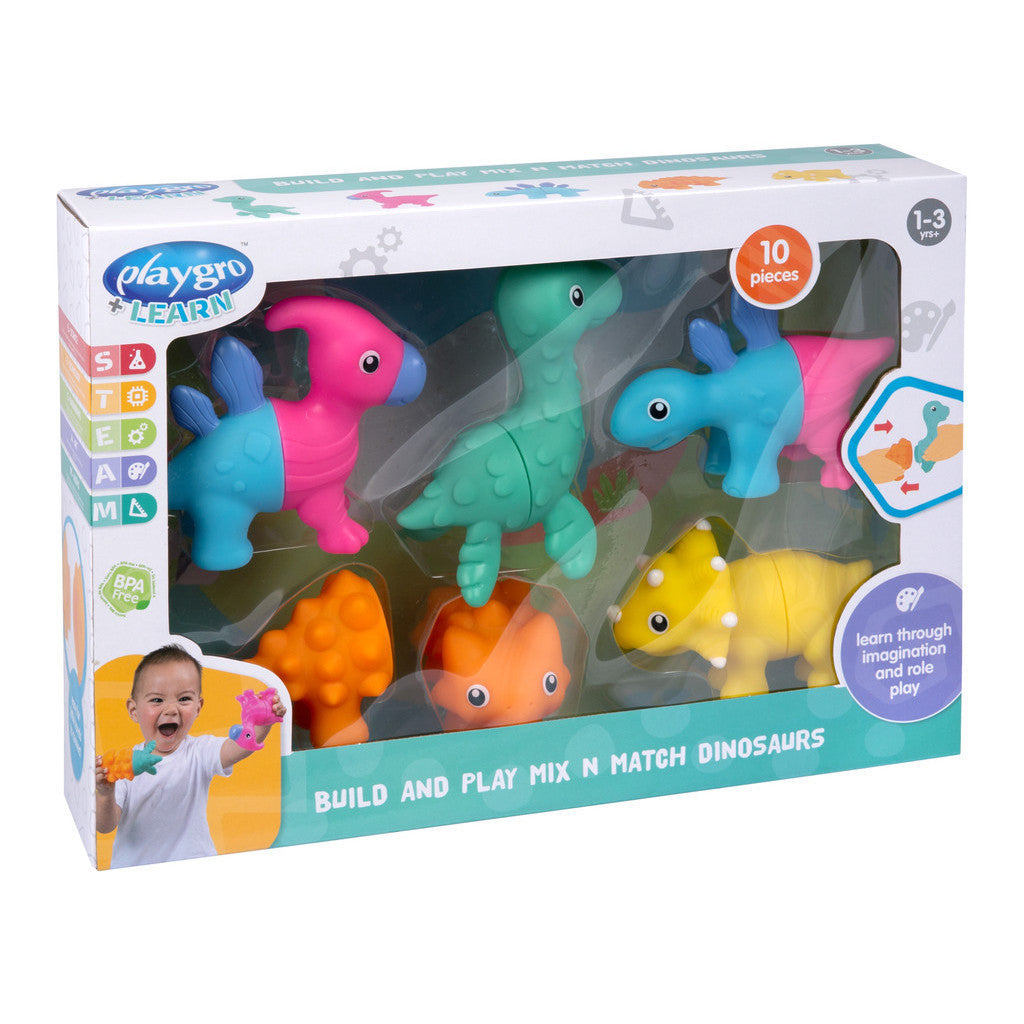 Playgro Build and Play Mix and Match Dino - Mainan Edukasi Anak