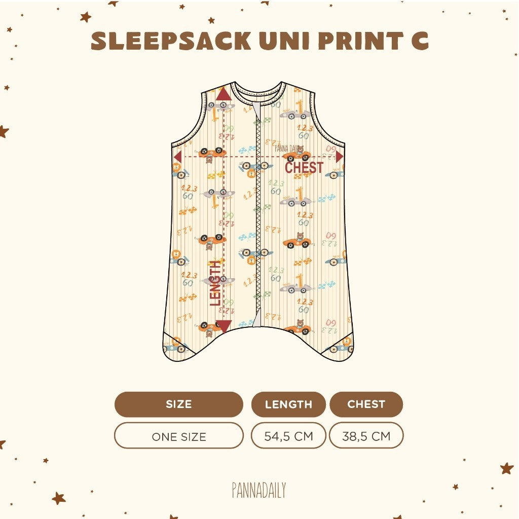 BOHOPANNA - PANNADAILY - SLEEPSACK Uni Print C- Bedong Bayi - Selimut Bayi