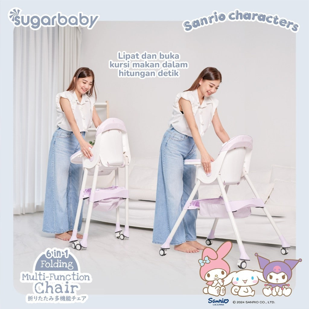 Sugar Baby Sugarbaby 6-in-1 Folding Multi-Function Chair Sanrio Collection/Kursi Bayi/Kursi Anak/Kursi Makan Anak/Kursi MPASI/Baby High Chair