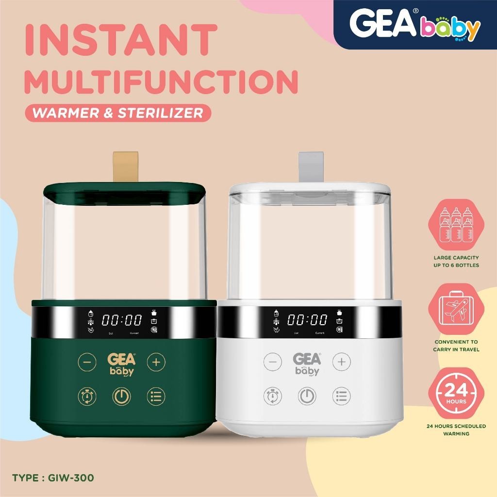 GEA Baby Instant Warmer & Sterilizer GIW-300 Penghangat Asi / Susu Steril botol bayi / Milk & Food Warmer Steamer