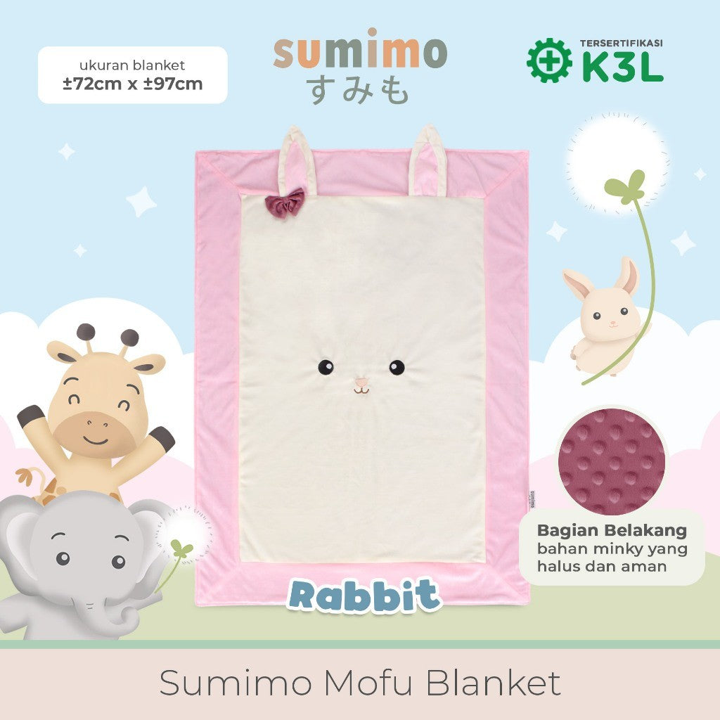 Sumimo Mofu Blanket/Selimut Anak Karakter Hewan Bahan Soft Material Minky