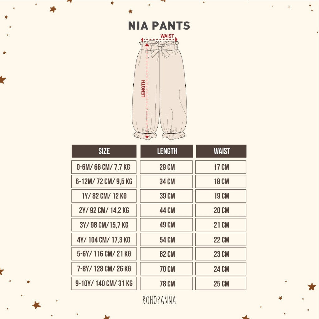 BOHOPANNA - NIA PANT - Celana Panjang Anak Perempuan 2555