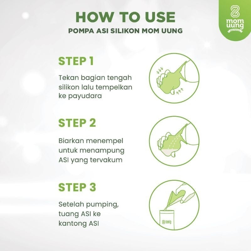 Mom Uung Silicone Breast Pump Penampung Asi 120ml BPA Free | Food Grade Silicone | Anti Tumpah dan Bocor