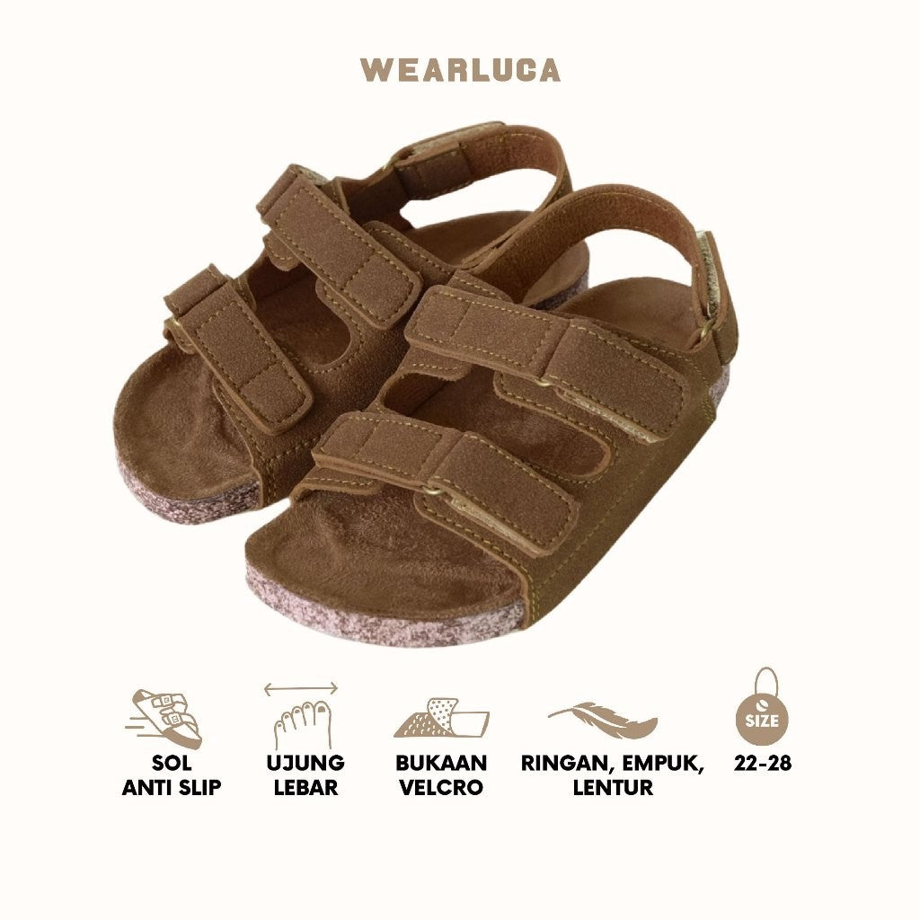 WEARLUCA Toby - Sepatu Sandal Anak Laki laki Perempuan Bertali