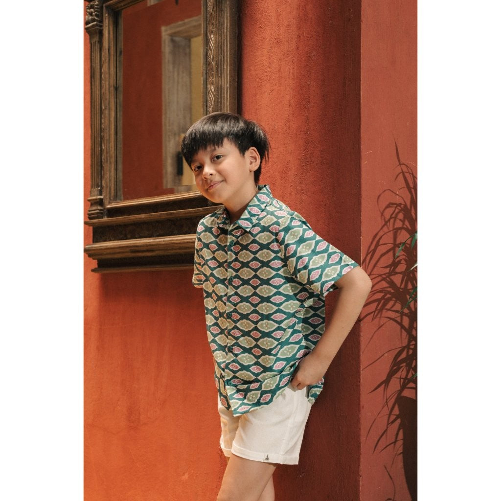 BOHOPANNA - SHORT BATIK SHIRT - Atasan Batik Anak Laki-Laki - Kemeja Batik Anak