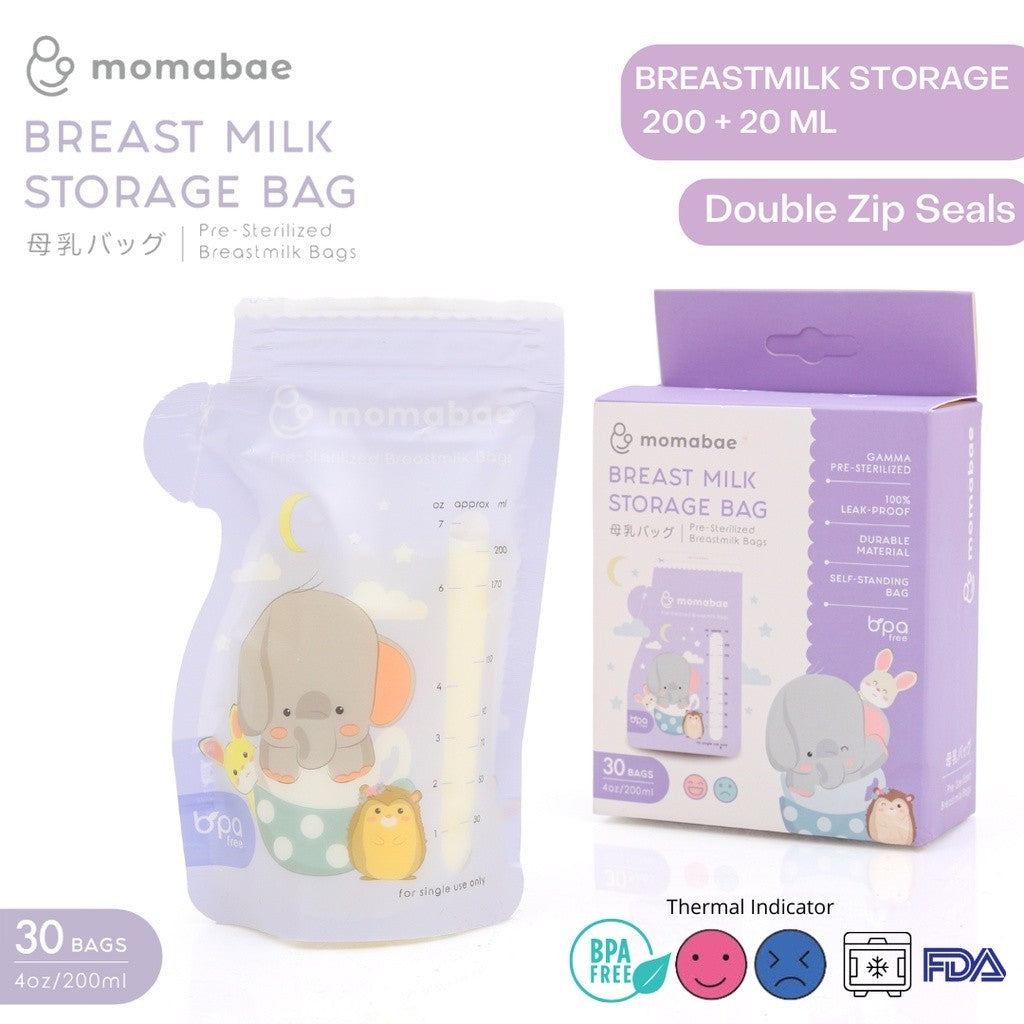 MOMABAE – Kantong ASI 200ML + 20ML Ekstra / Kantong ASI BPA Free / Kantong ASI Sensor Thermal Momabae