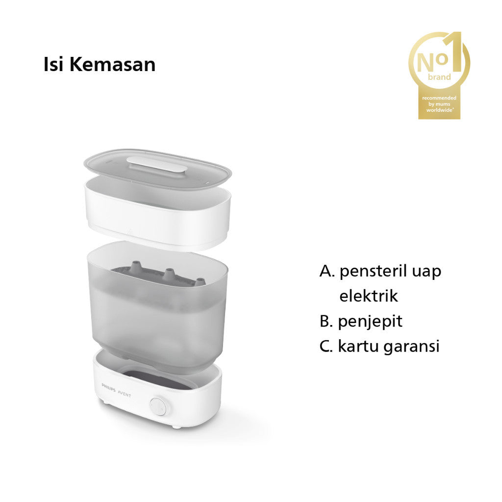 Philips Avent | Sterilizer | Alat Steril Botol Susu Bayi | Terbukti Hilangkan 99,9% Kuman | SCF291/00