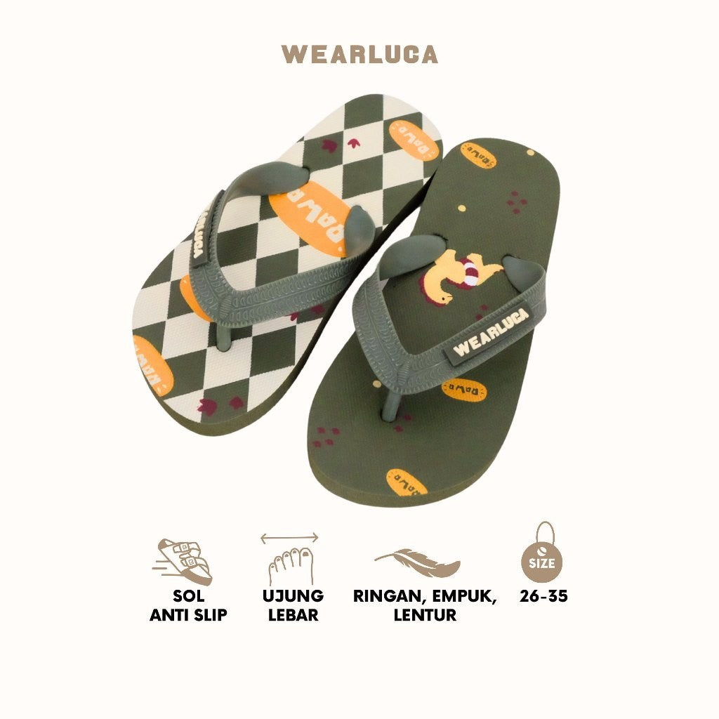 WEARLUCA Riley - Sandal Jepit Anak Laki laki Perempuan Bertali