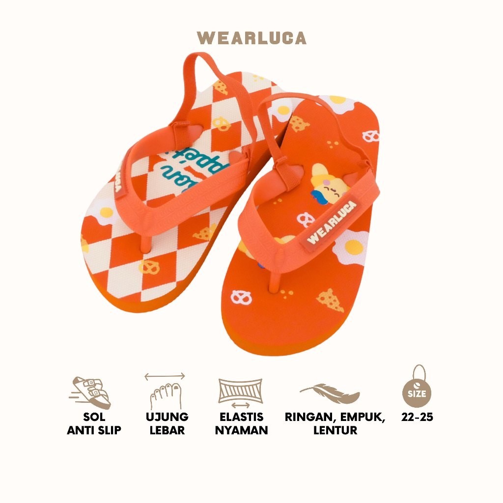 WEARLUCA Riley - Sandal Jepit Anak Laki laki Perempuan Bertali