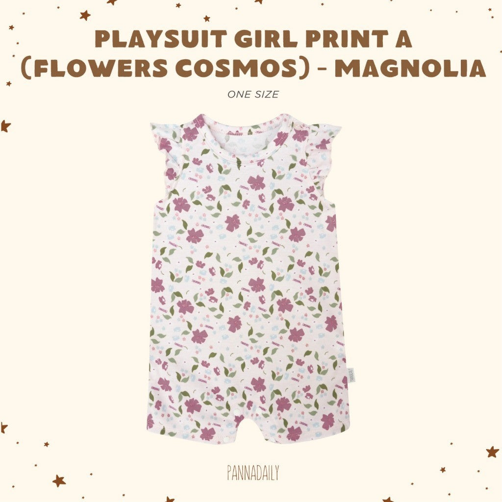 BOHOPANNA - PANNADAILY - PLAYSUIT GIRL PRINT - FLOWERS COSMOS SERIES - Jumper Bayi Perempuan