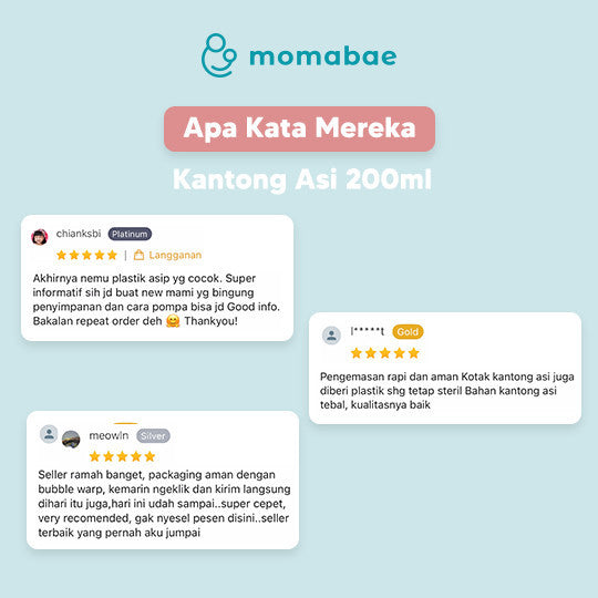 MOMABAE – Kantong ASI 200ML + 20ML Ekstra / Kantong ASI BPA Free / Kantong ASI Sensor Thermal Momabae