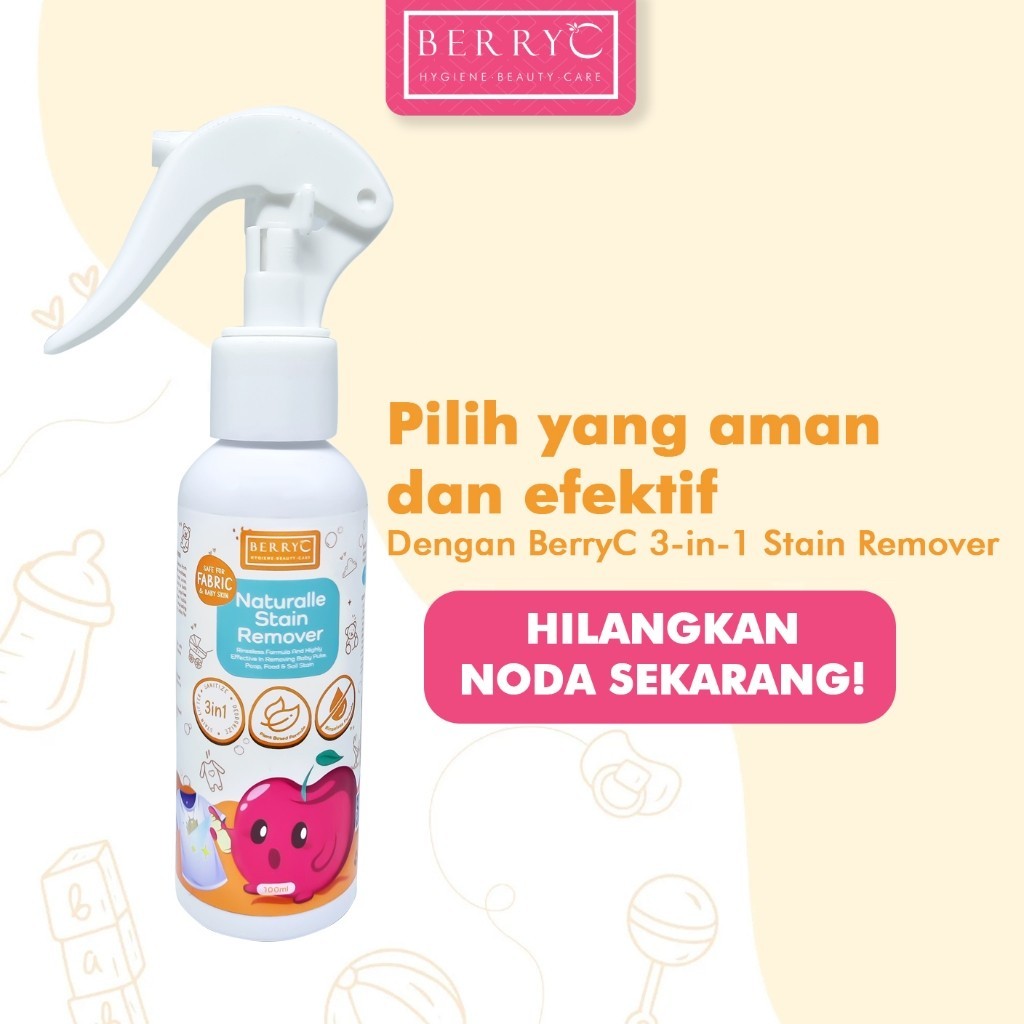 BerryC Naturalle Stain Remover 100ml Pembersih Noda Membandel pada Pakaian Menghilangkan Bau & Mensterilkan Bahan Natural. Aman untuk Pakaian