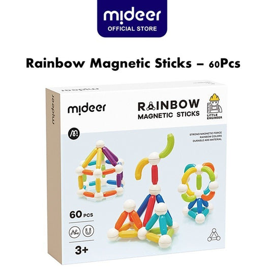 Mideer Rainbow Magnetic Sticks 60pcs Mainan Edukasi Anak MD1169