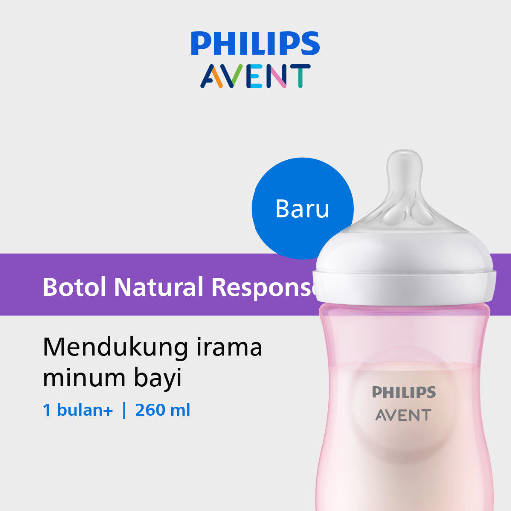 Philips Avent Natural Response Bottle 3.0 4Oz (125ml) | 9Oz (260ml) - Botol Susu Bayi SCY900/01 SCY900/02 SCY903/01 SCY903/02 SCY903/11 SCY903/21