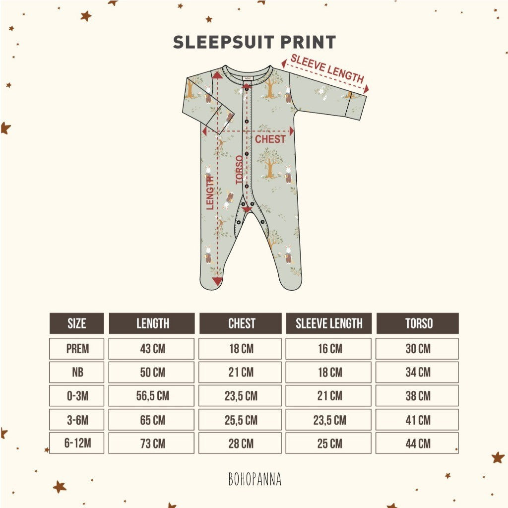 BOHOPANNA - SLEEPSUIT PRINT 2.0 2481 - BAJU TIDUR BAYI