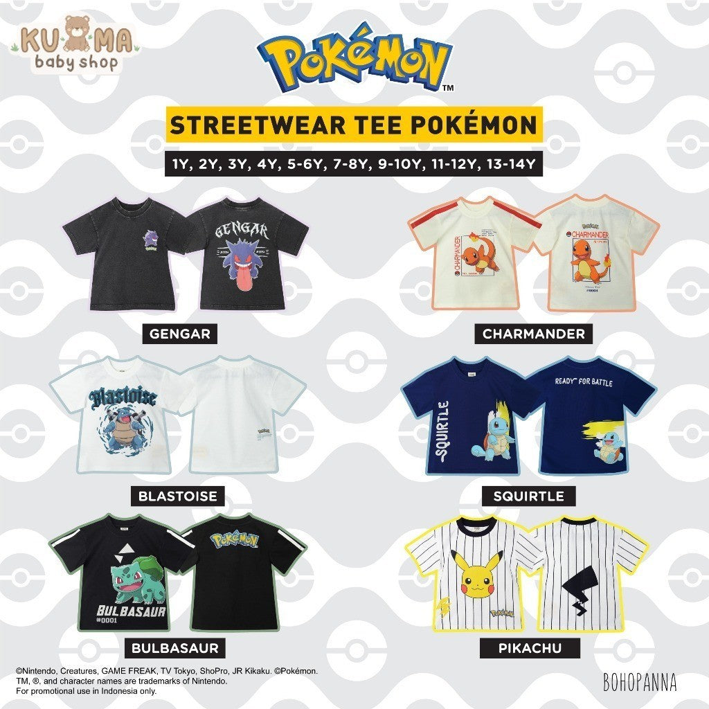 BOHOPANNA | POKÉMON - STREETWEAR TEE - Atasan Anak Pokemon