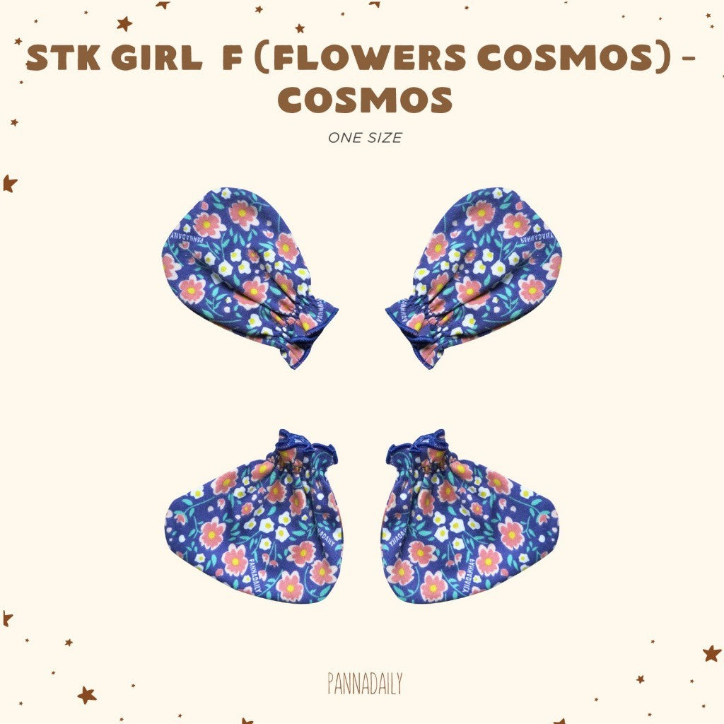 BOHOPANNA - PANNADAILY - STK GIRL PRINT - FLOWERS COSMOS SERIES - Mitten Dan Booties Bayi