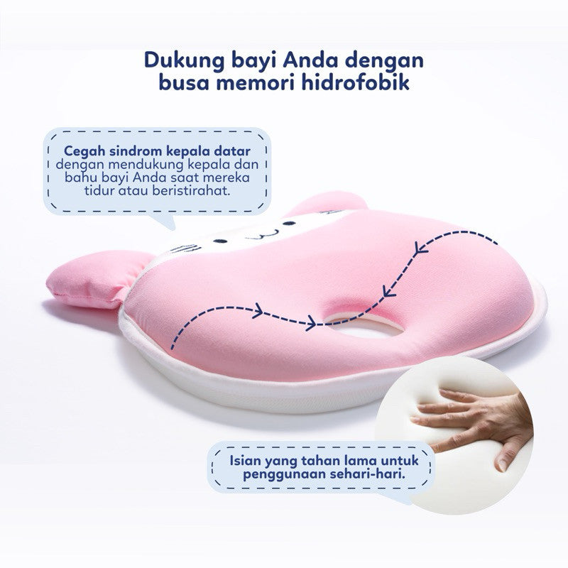 Bantal Bayi Anti Gumoh & Peyang | Supermama Lab Memory Foam Premium Quality Baby Pillow | Design Khusus Support Pertumbuhan Anak | Bantal Bayi Newborn Anti Datar