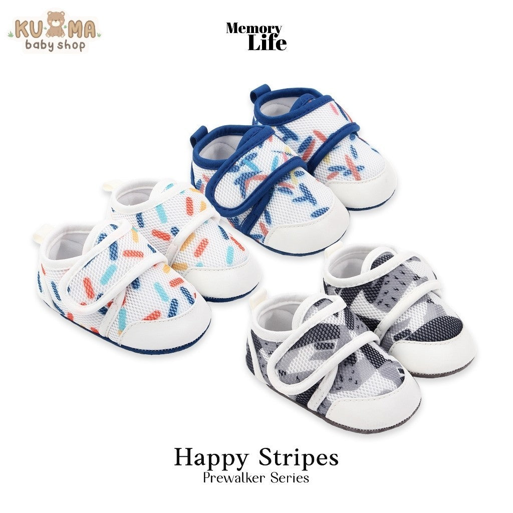 MemoryLife - Happy Stripes Prewalker | Prewalker Premium Bayi Laki-Laki Umur 0 Bulan - 18 Bulan