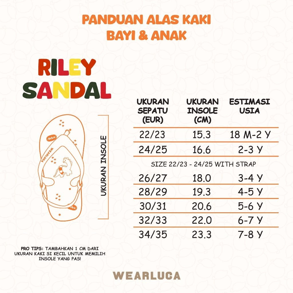 WEARLUCA Riley - Sandal Jepit Anak Laki laki Perempuan Bertali