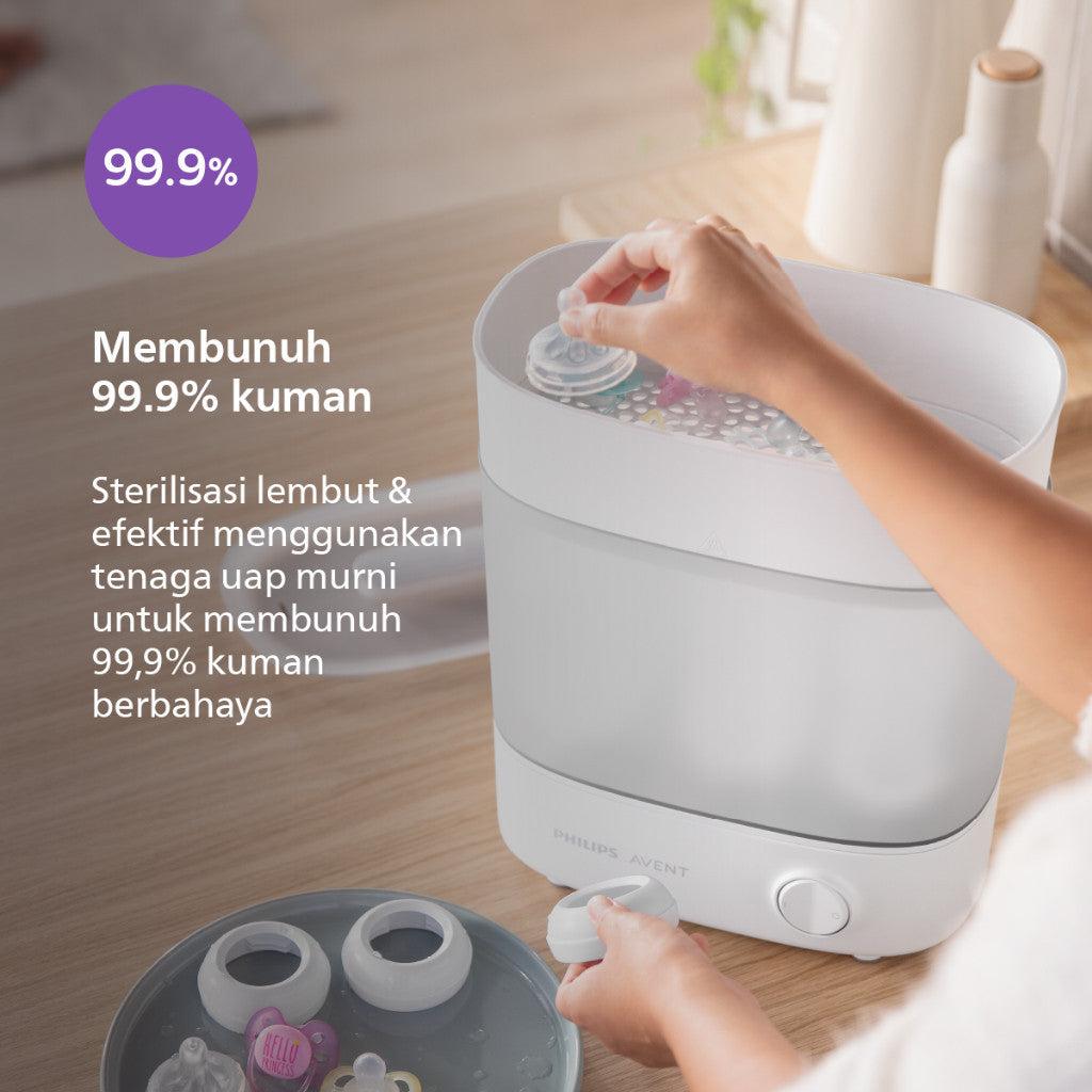 Philips Avent | Sterilizer | Alat Steril Botol Susu Bayi | Terbukti Hilangkan 99,9% Kuman | SCF291/00
