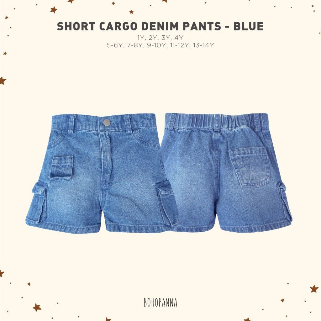 BOHOPANNA - SHORT CARGO DENIM PANTS - CELANA PENDEK ANAK