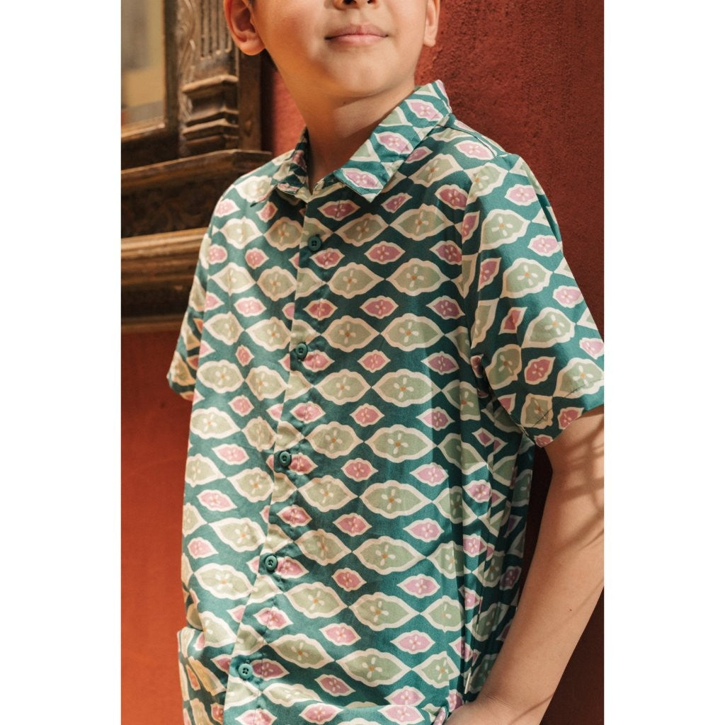 BOHOPANNA - SHORT BATIK SHIRT - Atasan Batik Anak Laki-Laki - Kemeja Batik Anak