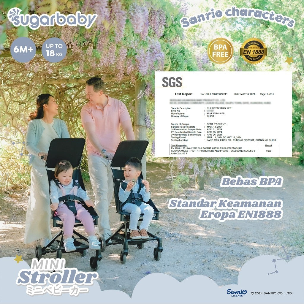 Sugarbaby Sugar Baby Mini Stroller Sanrio Collection/Kereta Dorong Bayi Lipat/Folded Stroller/Stroller Baby Traveling/Stroller Lipat Baby