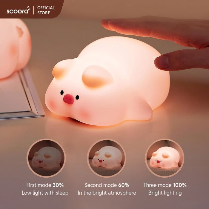 Scoora Raizin Lampu Tidur Silicone Tepuk Rechargeable