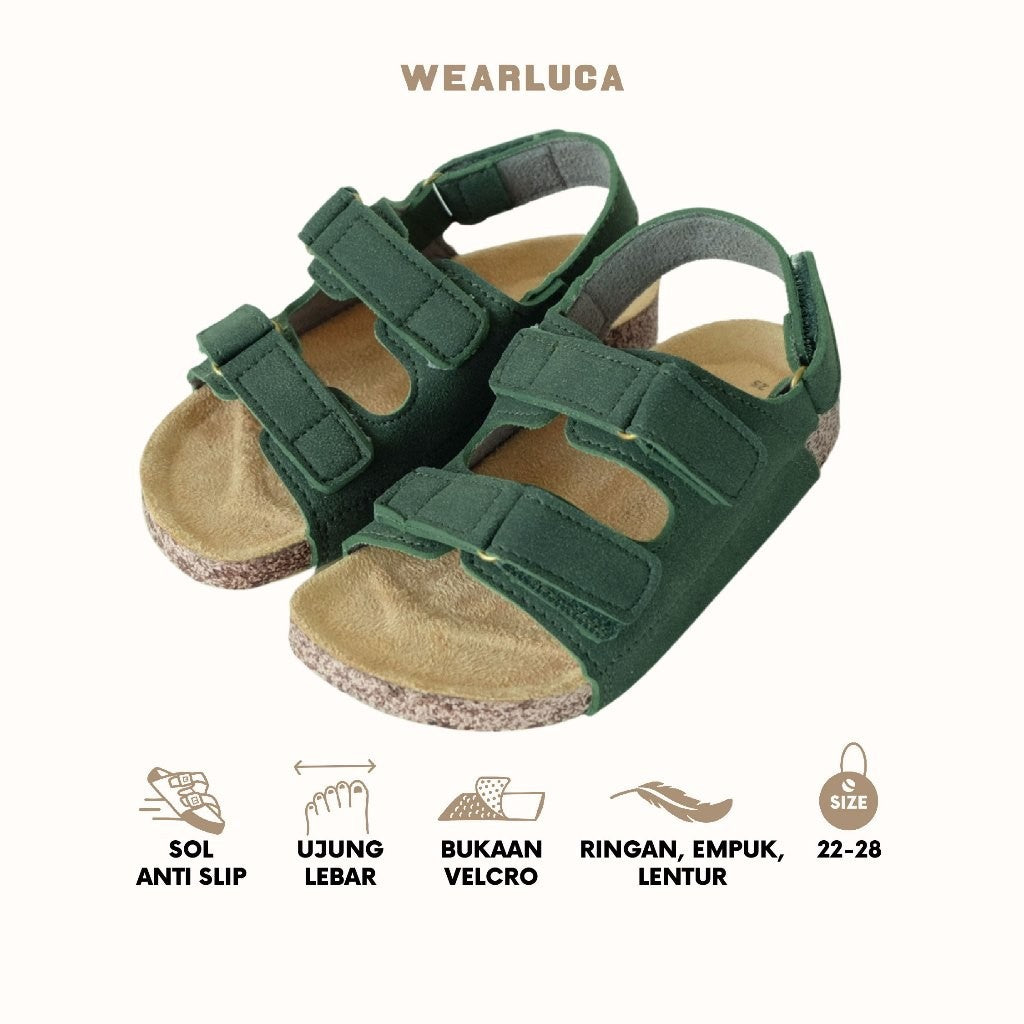 WEARLUCA Toby - Sepatu Sandal Anak Laki laki Perempuan Bertali