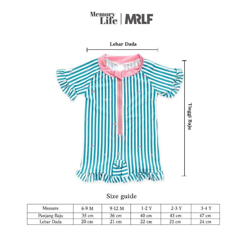 MemoryLife - Asha Swimsuit | Baju Renang Premium Anak Perempuan Umur 6 Bulan - 4 Tahun