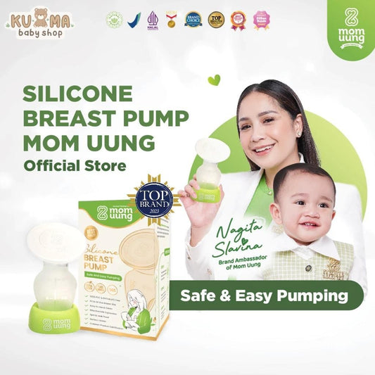 Mom Uung Silicone Breast Pump Penampung Asi 120ml BPA Free | Food Grade Silicone | Anti Tumpah dan Bocor