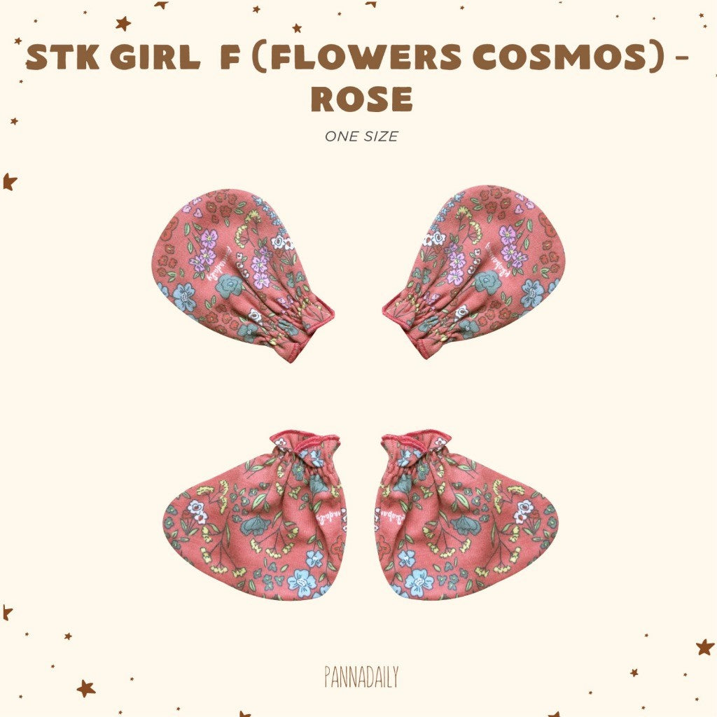 BOHOPANNA - PANNADAILY - STK GIRL PRINT - FLOWERS COSMOS SERIES - Mitten Dan Booties Bayi