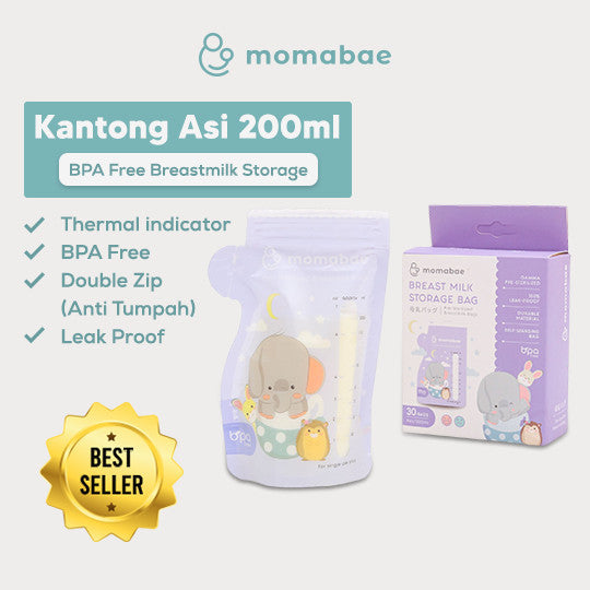 MOMABAE – Kantong ASI 200ML + 20ML Ekstra / Kantong ASI BPA Free / Kantong ASI Sensor Thermal Momabae