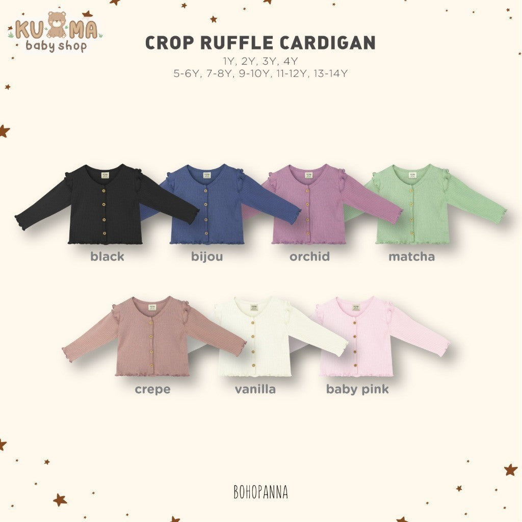BOHOPANNA - CROP RUFFLE CARDIGAN - Cardigan Anak Perempuan - Atasan Anak Perempuan