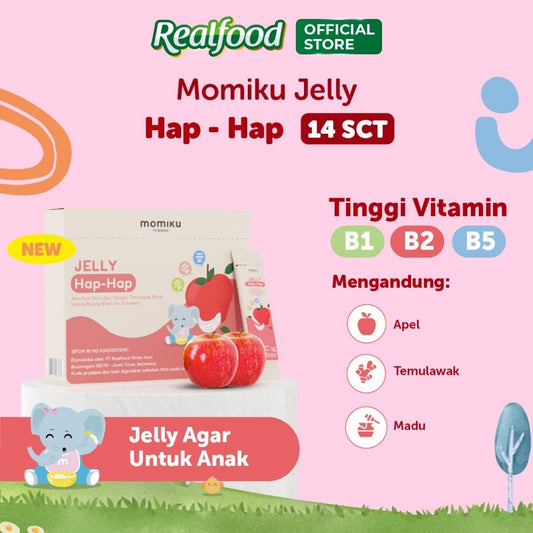 Realfood Momiku Jelly Hap-Hap Sarang Burung Walet dengan Ekstrak Temulawak, Madu Hutan dan Tinggi Vitamin B1, B2 & B5