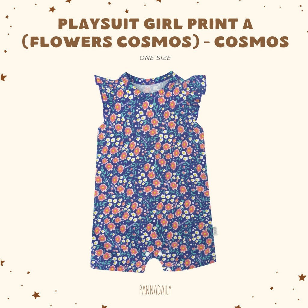 BOHOPANNA - PANNADAILY - PLAYSUIT GIRL PRINT - FLOWERS COSMOS SERIES - Jumper Bayi Perempuan
