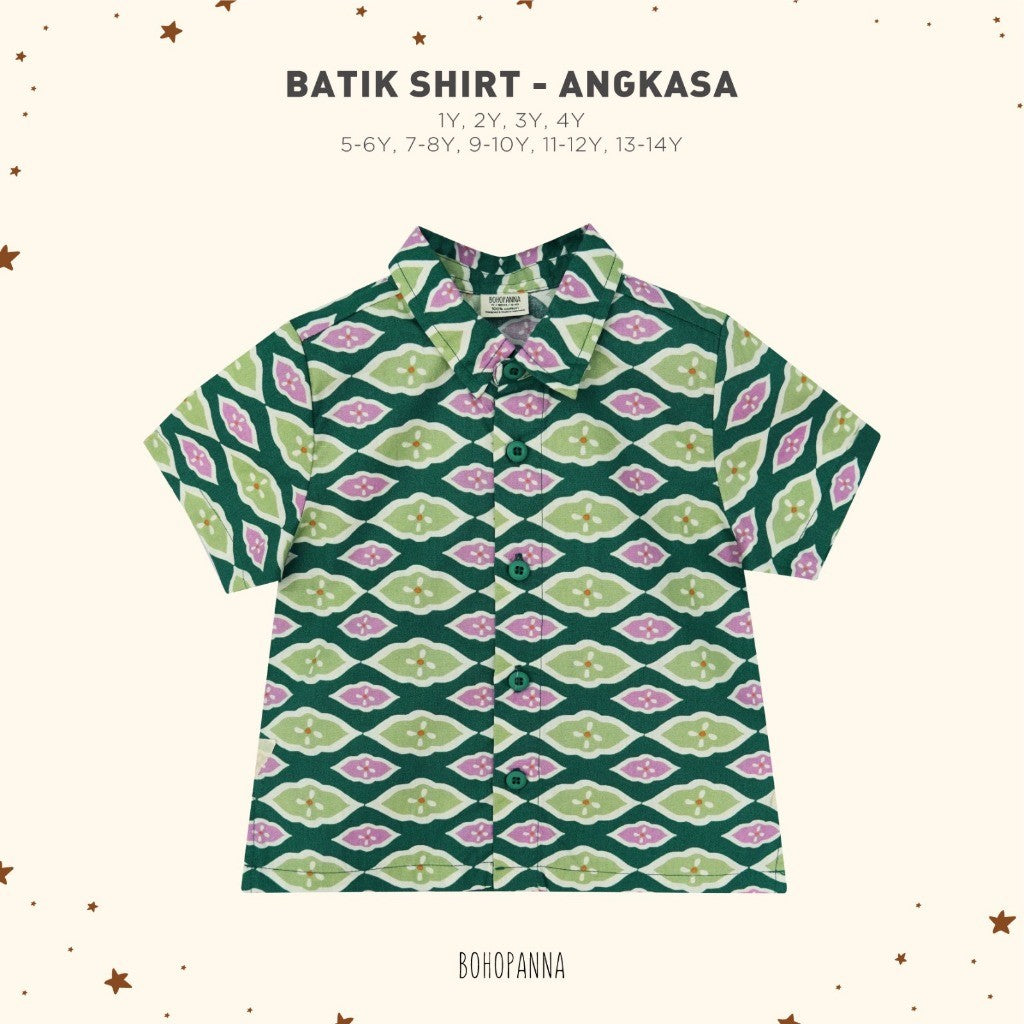 BOHOPANNA - SHORT BATIK SHIRT - Atasan Batik Anak Laki-Laki - Kemeja Batik Anak