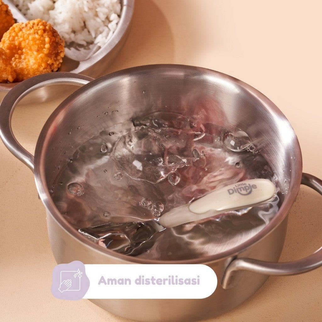 Little Dimple Tiny Grip Spoon With Case Sendok Makan Anak Mpasi