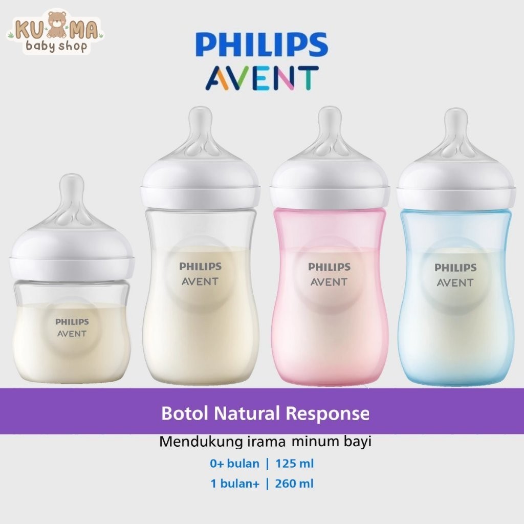 Philips Avent Natural Response Bottle 3.0 4Oz (125ml) | 9Oz (260ml) - Botol Susu Bayi SCY900/01 SCY900/02 SCY903/01 SCY903/02 SCY903/11 SCY903/21