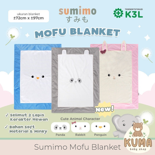 Sumimo Mofu Blanket/Selimut Anak Karakter Hewan Bahan Soft Material Minky