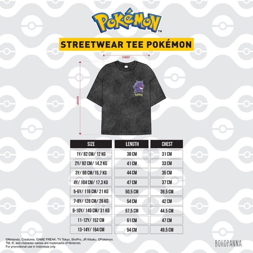 BOHOPANNA | POKÉMON - STREETWEAR TEE - Atasan Anak Pokemon