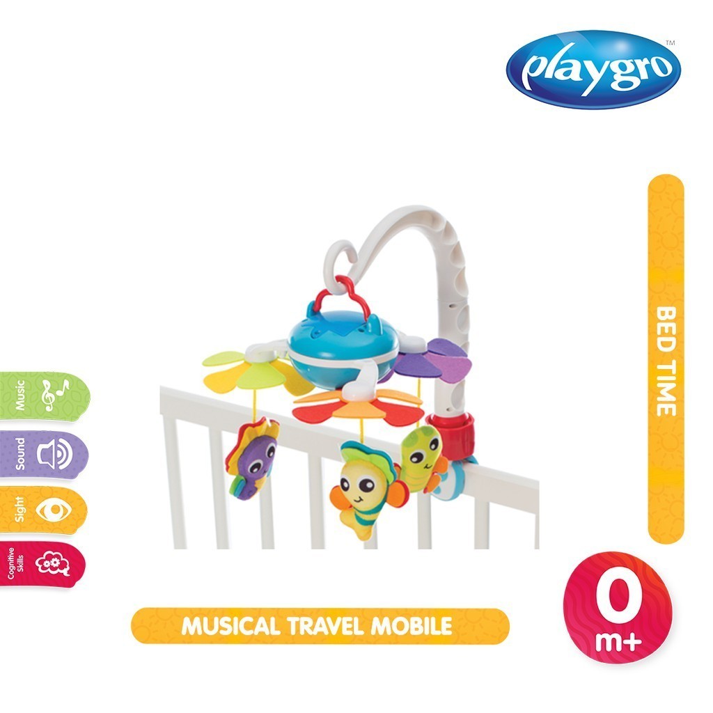 Playgro Musical Travel Mobile - Mainan Gantung Stroller - Mainan Gantung Tempat Tidur Crib Bayi