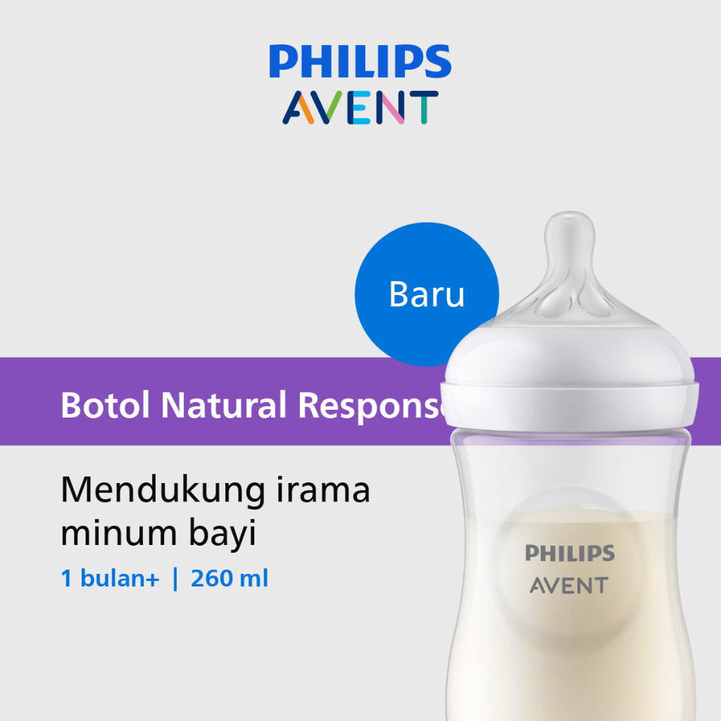 Philips Avent Natural Response Bottle 3.0 4Oz (125ml) | 9Oz (260ml) - Botol Susu Bayi SCY900/01 SCY900/02 SCY903/01 SCY903/02 SCY903/11 SCY903/21