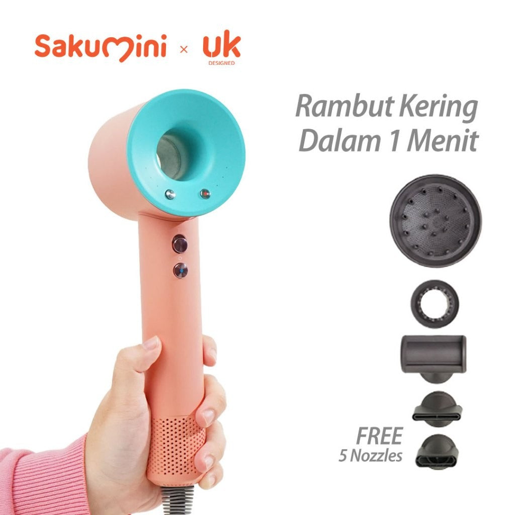 Sakumini Super Speed Hair Dryer Tourmaline Alat Pengering Rambut High Speed Turbo