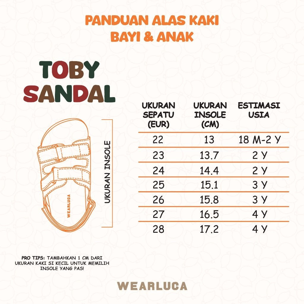 WEARLUCA Toby - Sepatu Sandal Anak Laki laki Perempuan Bertali